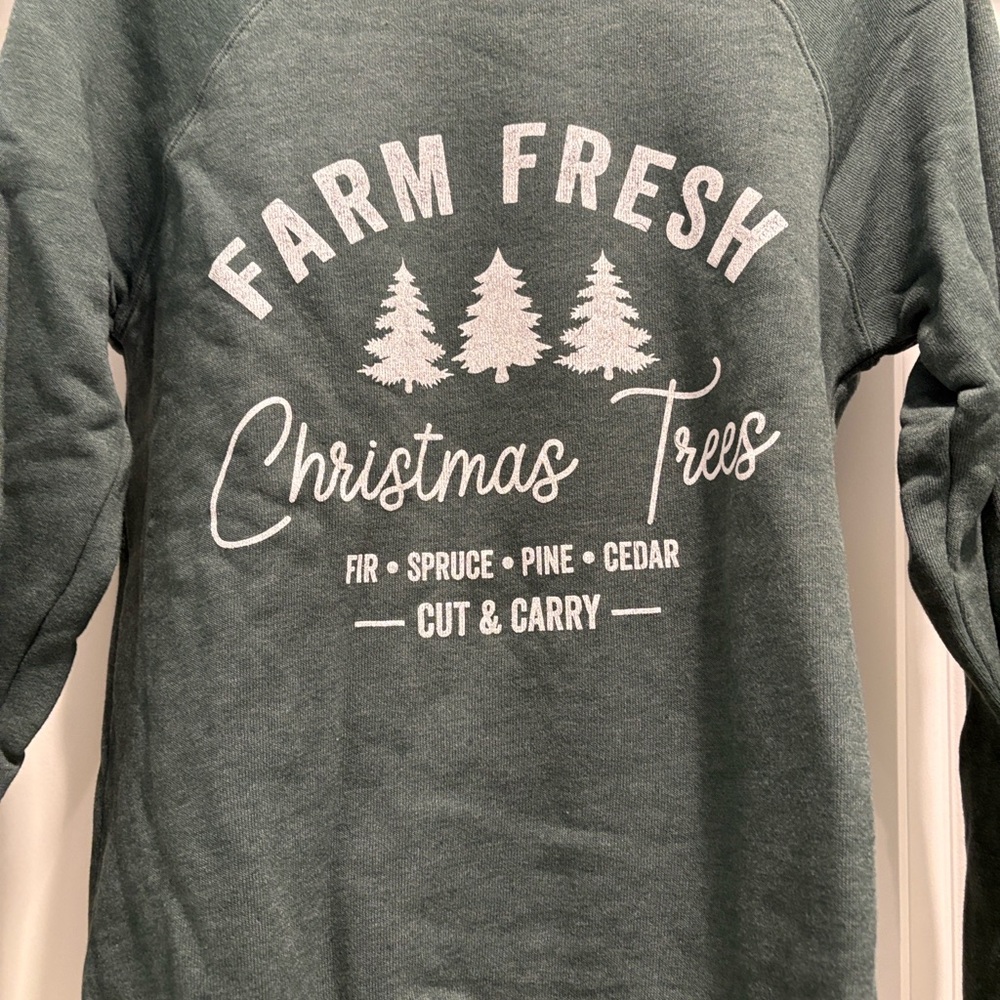 Green Farm Fresh Christmas Trees Sweatshirt - Picture 3 of 6